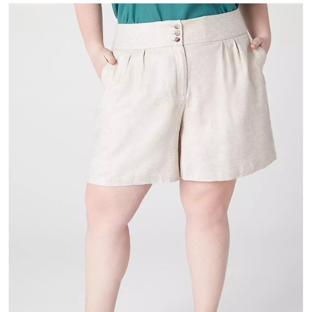Lane Bryant Women's Size 22 Linen City Shorts Beach Minimalist Casual‎ Comfort